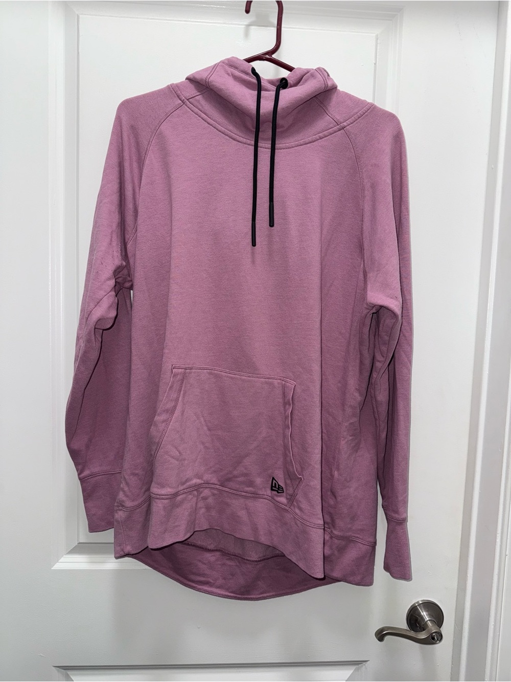 New Era Womens Funnel Neck Pullover Hoodie Dusty Pink Mauve Size 2XL